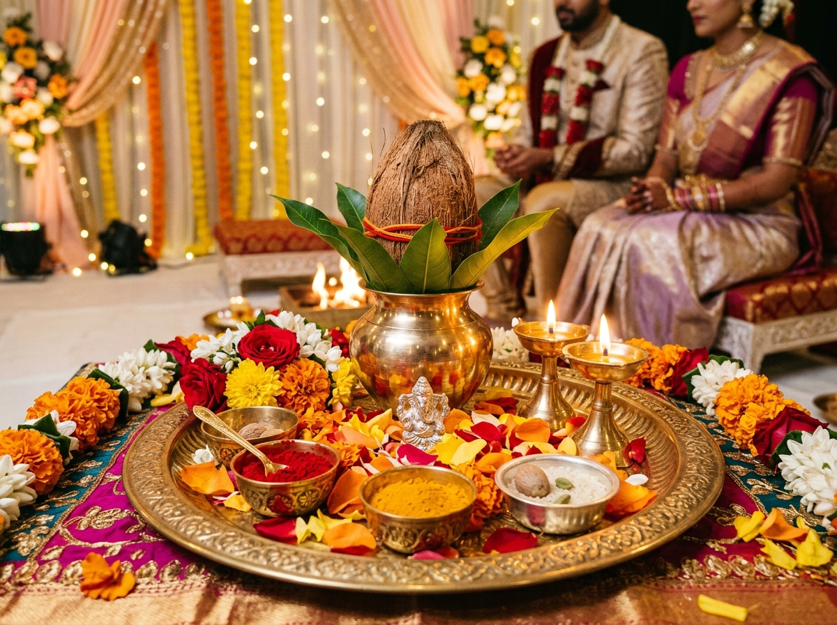 Traditional Wedding Puja Thali